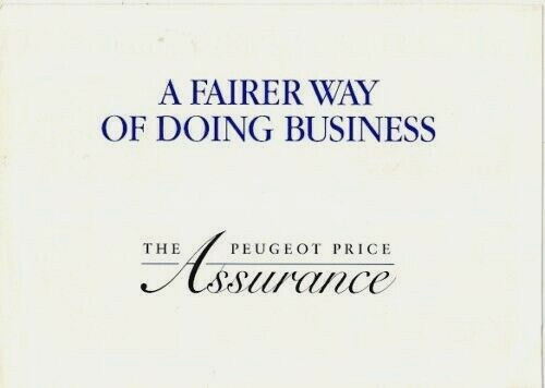 Peugeot price assurance 1993 - peugeot,
